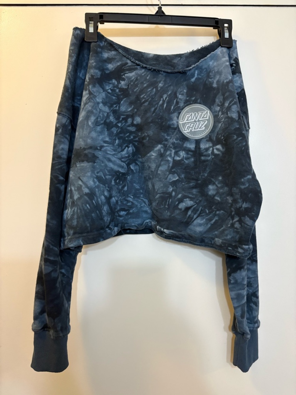 Santa Cruz Skateboards Blue Tie-Dye Cropped Sweatshirt
